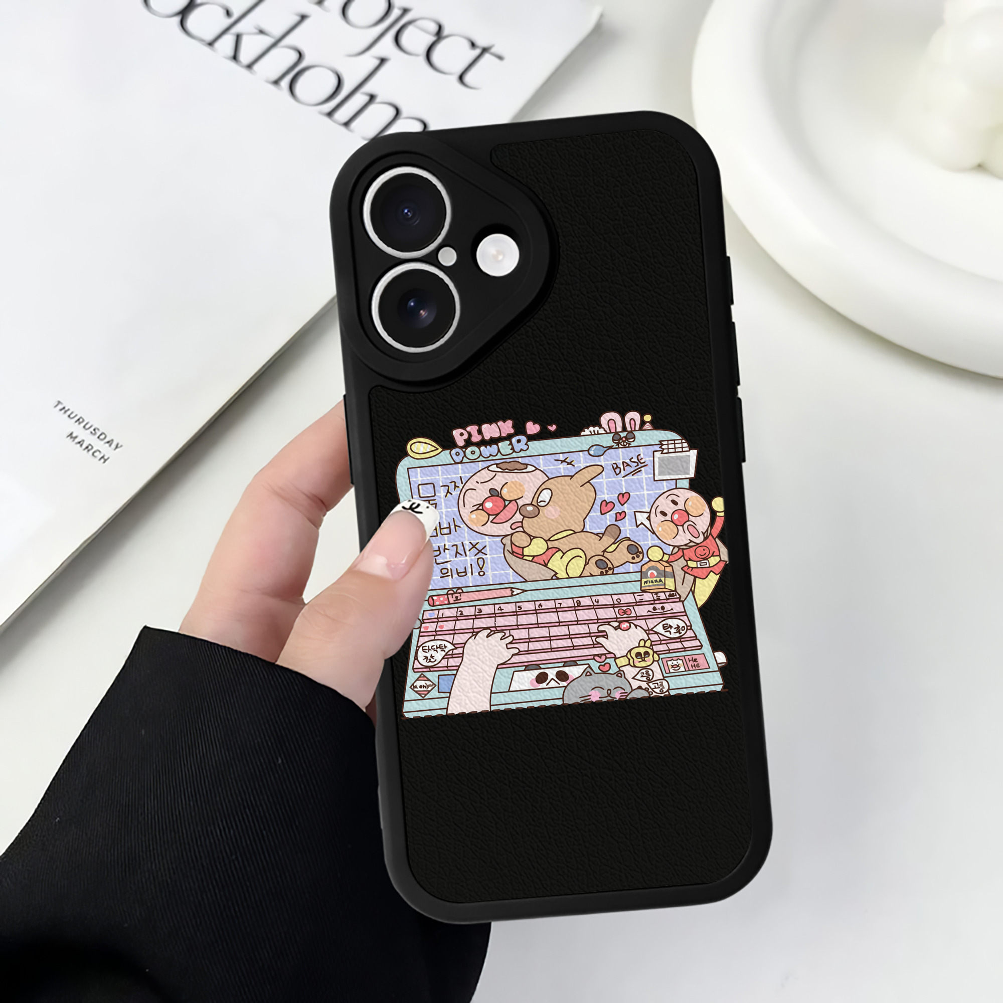 （画像用） アンパンマン Anpanman 【iPhone 16シリーズ対応】シリコンスマホケース（レザー調） 材質：シリコン